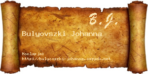 Bulyovszki Johanna névjegykártya
